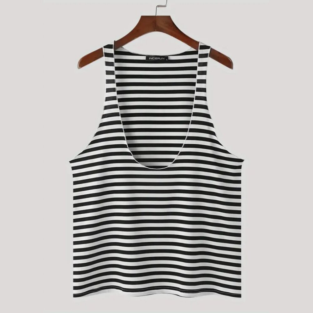 Black and White Striped Tank Top